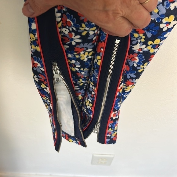 Rag & Bone Floral Printed Track Pant Women's S Navy Multi Ankle Zip Pockets - Picture 5 of 15